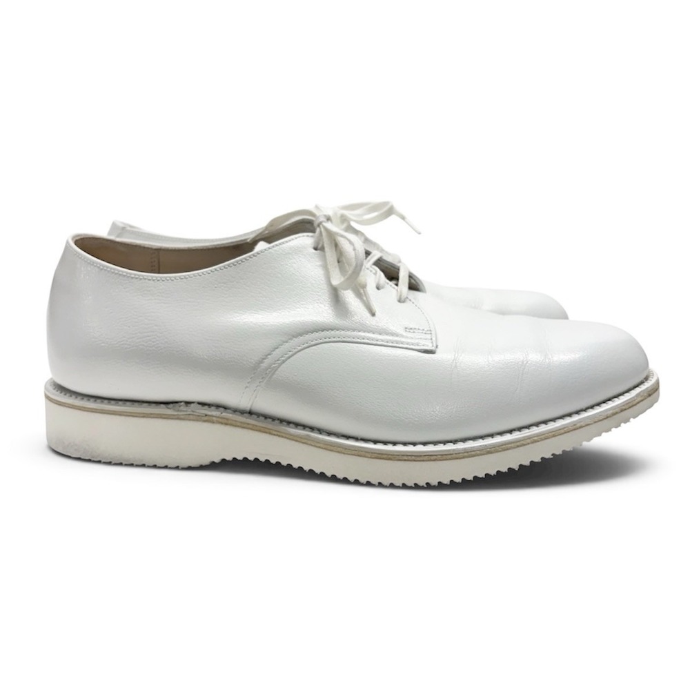 Alden 427 White Calfskin Plain Toe Dover Blucher Derby Shoes Men's Size 9.5 C/E
